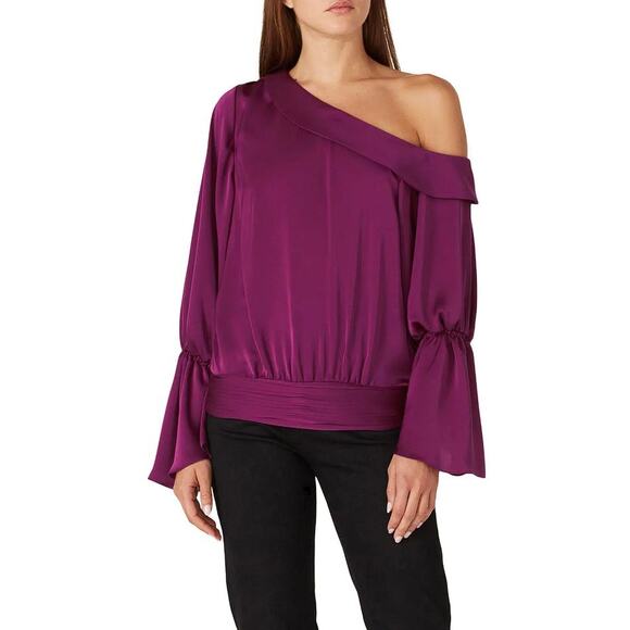 RAMY BROOK Women's Sammy Off-The-Shoulder Top Size S In Mulberry - Picture 1 of 13